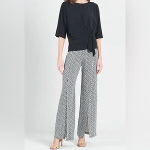 CLARA SUN WOO black three quarter sleeve blouse sz S